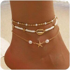 Starfish Ankle Bracelet | Women | Puka Shell | Summer Boho